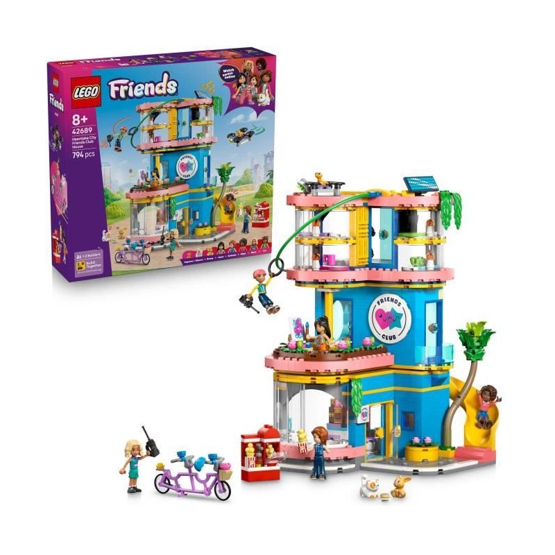 LEGO Friends 42689 Le Club-House de Heartlake City - Jeu de Constructi