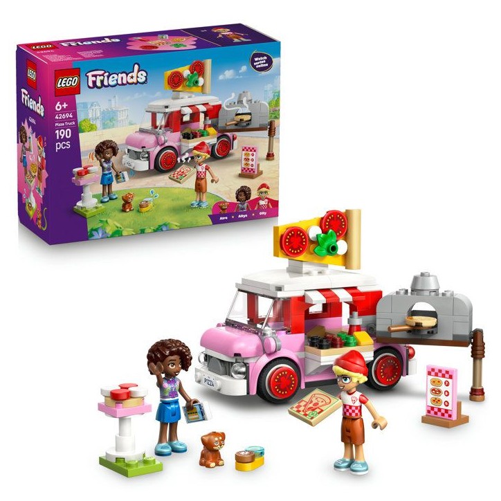 LEGO Friends 42694 Le Camion Pizza - Jeu de Construction des 6 ans - Jeu de Rôle - Cadeau