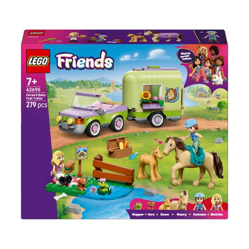 LEGO Friends 42695 La Remorque du Cheval et du Poulain - Jeu de Constr