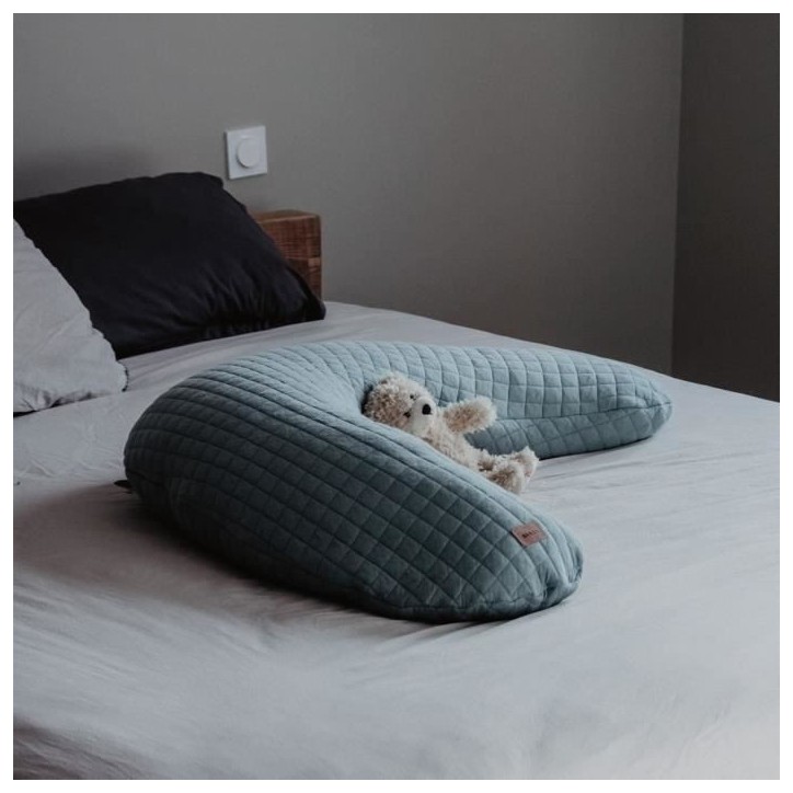 BÉABA - Big Flopsy™ - Coussin de grossesse et d'allaitement - Fleur de coton - 180 cm - Vert Sauge BÉABA - Big Flopsy™ - Coussin de grossesse et d'allaitement - Fleur de coton - 180 cm - Vert Sauge