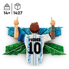 LEGO Editions 43018 Lionel Messi – La Célébration - Jeu Ado des 14 ans - Tableau Mural