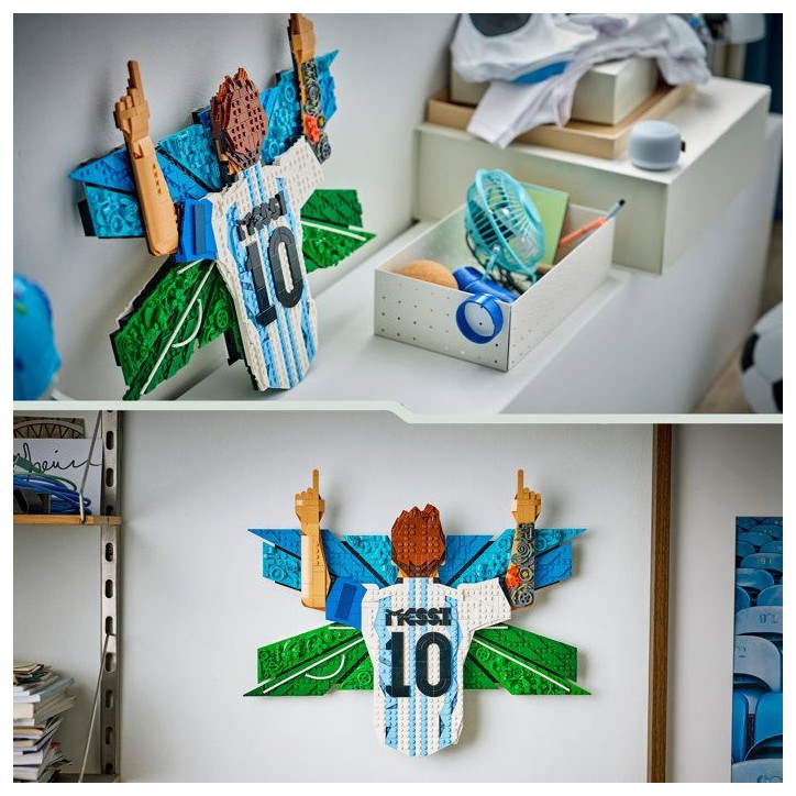 LEGO Editions 43018 Lionel Messi – La Célébration - Jeu Ado des 14 ans - Tableau Mural