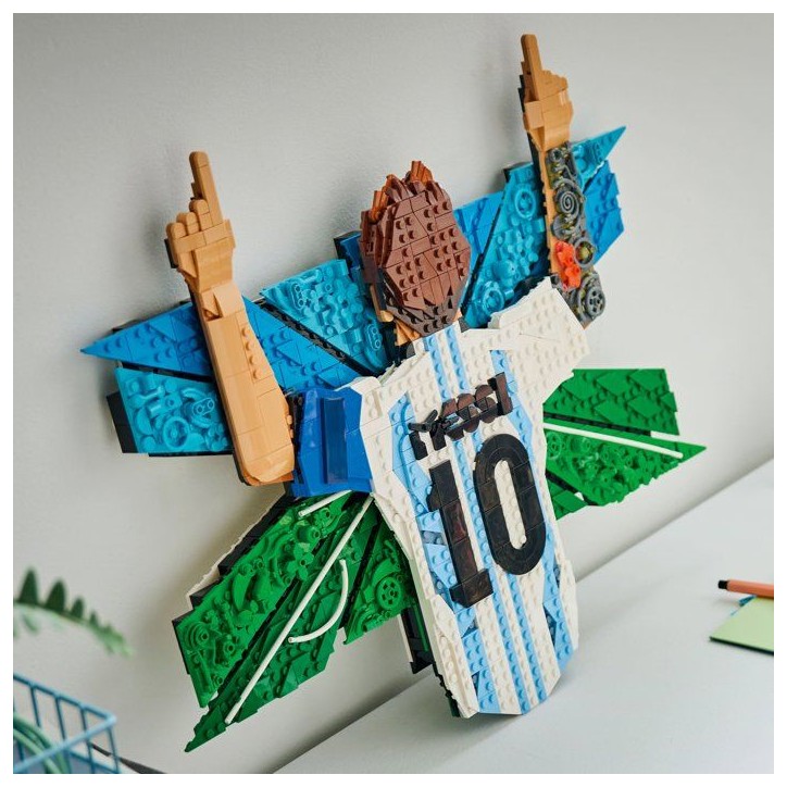 LEGO Editions 43018 Lionel Messi – La Célébration - Jeu Ado des 14 ans - Tableau Mural