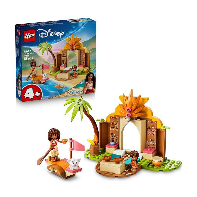 LEGO | Disney Vaiana 43282 Maison de Village et Pirogue de Vaiana - Jo