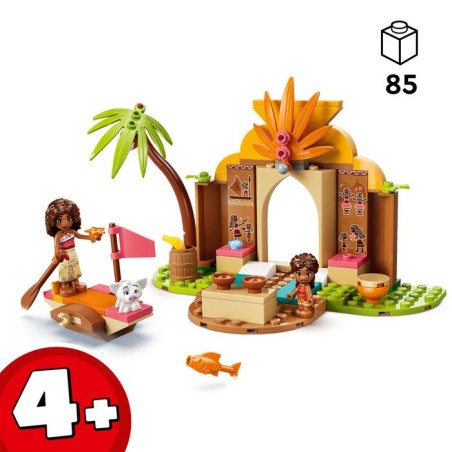 LEGO | Disney Vaiana 43282 Maison de Village et Pirogue de Vaiana - Jouet Bateau 4 ans