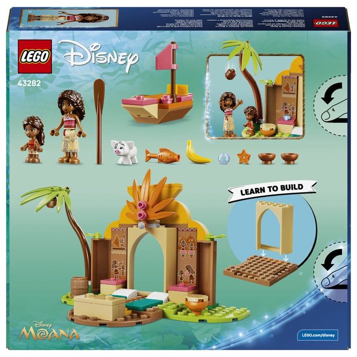 LEGO | Disney Vaiana 43282 Maison de Village et Pirogue de Vaiana - Jouet Bateau 4 ans