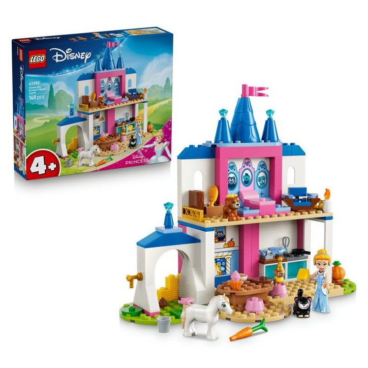 LEGO | Disney Princess 43283 Château de Cendrillon et ses Amis Animaux - Jeu Éducatif