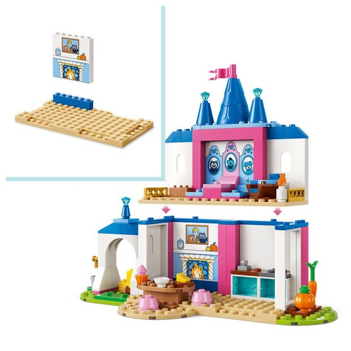 LEGO | Disney Princess 43283 Château de Cendrillon et ses Amis Animaux - Jeu Éducatif