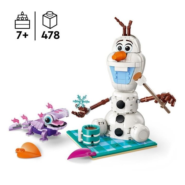 LEGO | Disney 43287 La Reine des Neiges Le Pique-Nique d'Olaf et Bruni - Bonhomme de Neige