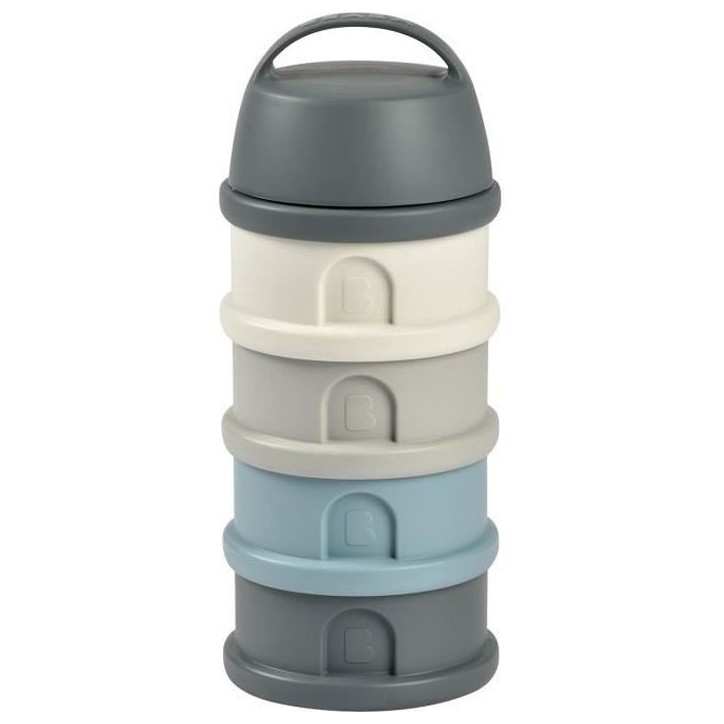 Boîte doseuse BEABA - 4 compartiments - mineral grey / blue Boîte doseuse BEABA - 4 compartiments - mineral grey / blue