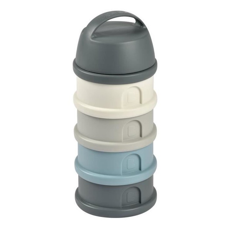 Boîte doseuse BEABA - 4 compartiments - mineral grey / blue Boîte doseuse BEABA - 4 compartiments - mineral grey / blue