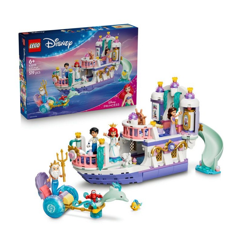 LEGO | Disney Princess 43299 Le Bateau du Mariage Royal d'Ariel - Joue