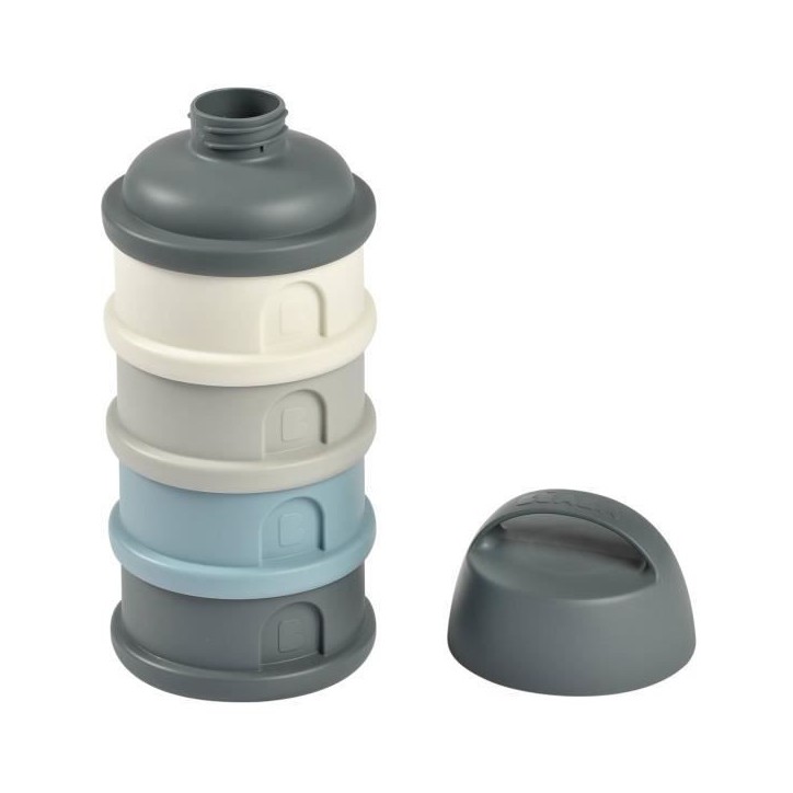 Boîte doseuse BEABA - 4 compartiments - mineral grey / blue Boîte doseuse BEABA - 4 compartiments - mineral grey / blue