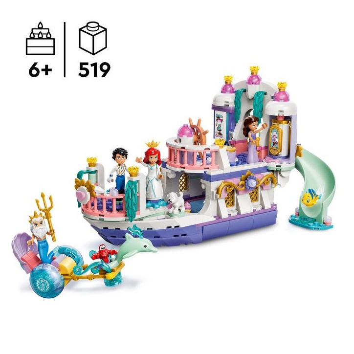 LEGO | Disney Princess 43299 Le Bateau du Mariage Royal d'Ariel - Jouet des 6 ans - Déco