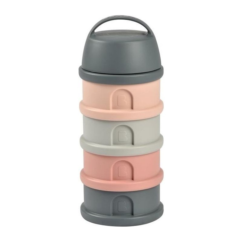 Boîte doseuse BEABA - 4 compartiments - mineral grey/pink