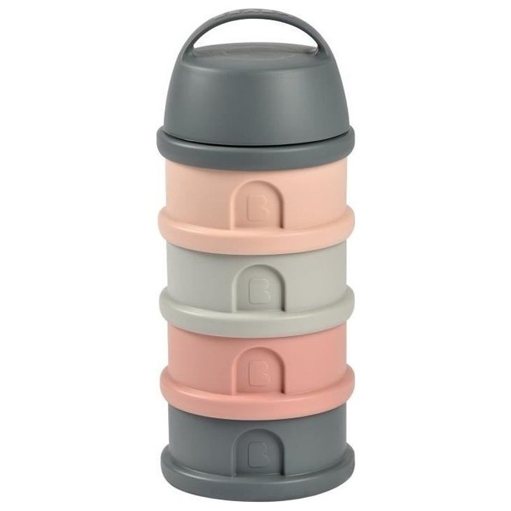 Boîte doseuse BEABA - 4 compartiments - mineral grey/pink Boîte doseuse BEABA - 4 compartiments - mineral grey/pink