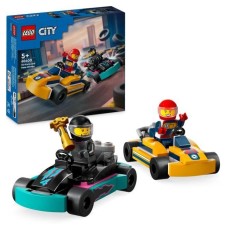 LEGO 60400 City Les Karts et les Pilotes de Course, Jouet avec 2 Karti