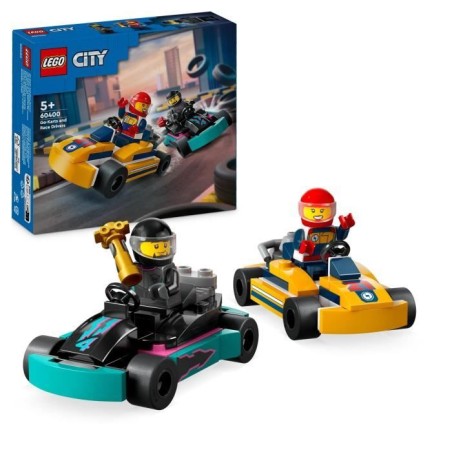 LEGO 60400 City Les Karts et les Pilotes de Course, Jouet avec 2 Karti