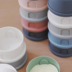 Boîte doseuse BEABA - 4 compartiments - mineral grey/pink