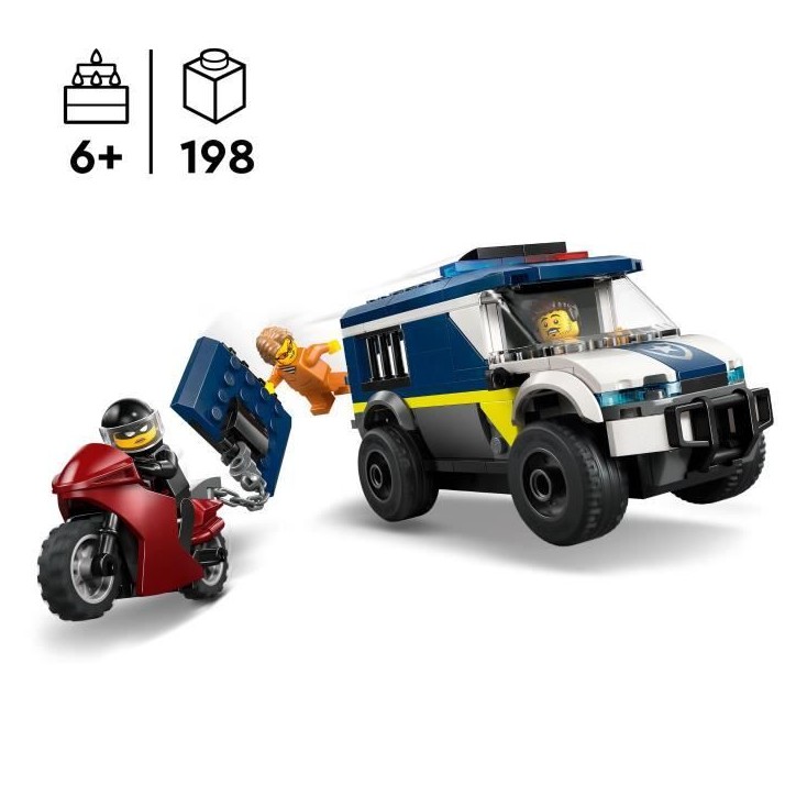 LEGO City 60479 Le Fourgon Pénitentiaire - Jeu de Construction 6 ans - Maquette de Camion LEGO City 60479 Le Fourgon Pénitentiaire - Jeu de Construction 6 ans - Maquette de Camion