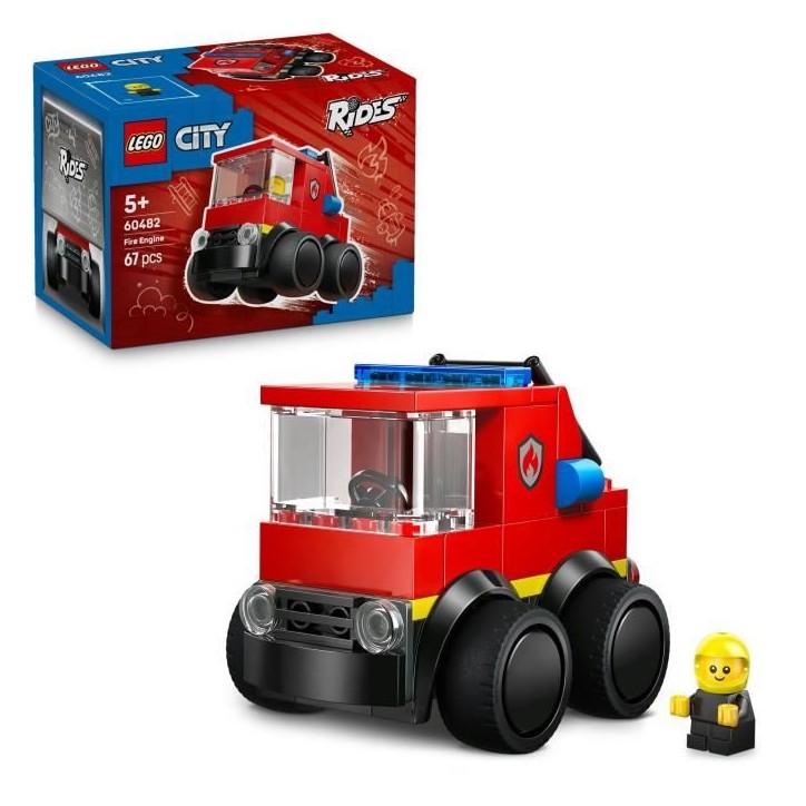 LEGO City 60482 Véhicules - Le Camion de Pompiers - Jeu Créatif des 5 ans - Idée de Cadeau