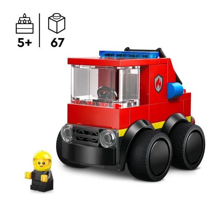 LEGO City 60482 Véhicules - Le Camion de Pompiers - Jeu Créatif des 5 ans - Idée de Cadeau