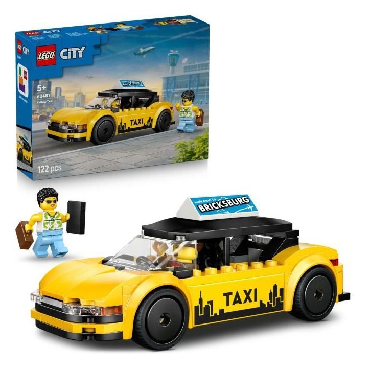 LEGO City 60487 Le Taxi Jaune - Jouet Voiture pour Garçon ou Fille des 5 ans - Idée Cadeau LEGO City 60487 Le Taxi Jaune - Jouet Voiture pour Garçon ou Fille des 5 ans - Idée Cadeau