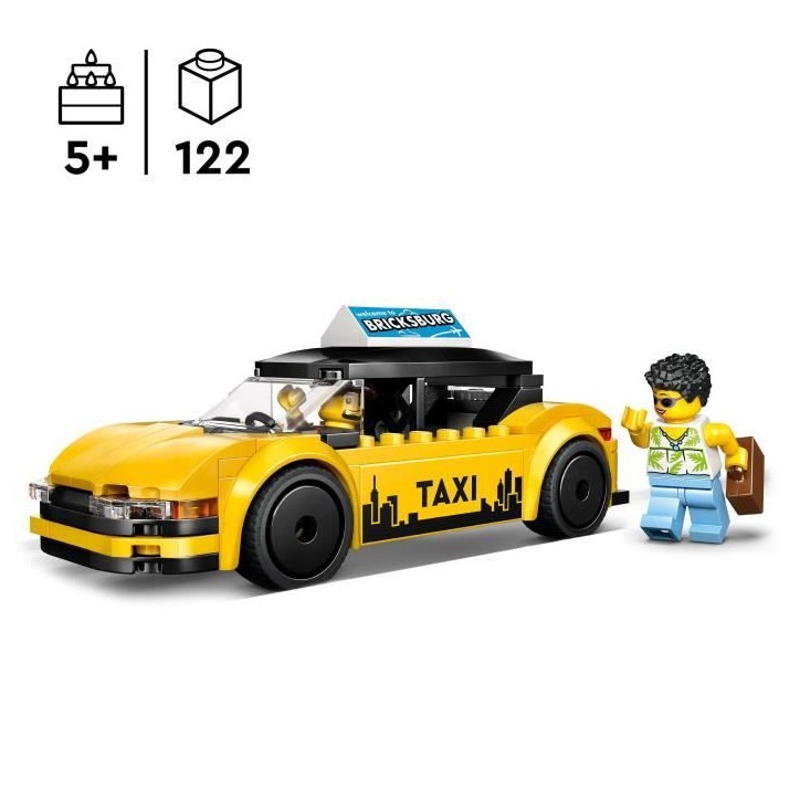LEGO City 60487 Le Taxi Jaune - Jouet Voiture pour Garçon ou Fille des 5 ans - Idée Cadeau LEGO City 60487 Le Taxi Jaune - Jouet Voiture pour Garçon ou Fille des 5 ans - Idée Cadeau