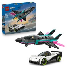 LEGO City 60489 Le Jet Contre la Voiture - Jouet de Construction des 6
