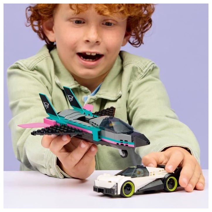 LEGO City 60489 Le Jet Contre la Voiture - Jouet de Construction des 6 ans - Idée Cadeau