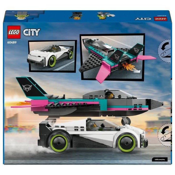 LEGO City 60489 Le Jet Contre la Voiture - Jouet de Construction des 6 ans - Idée Cadeau