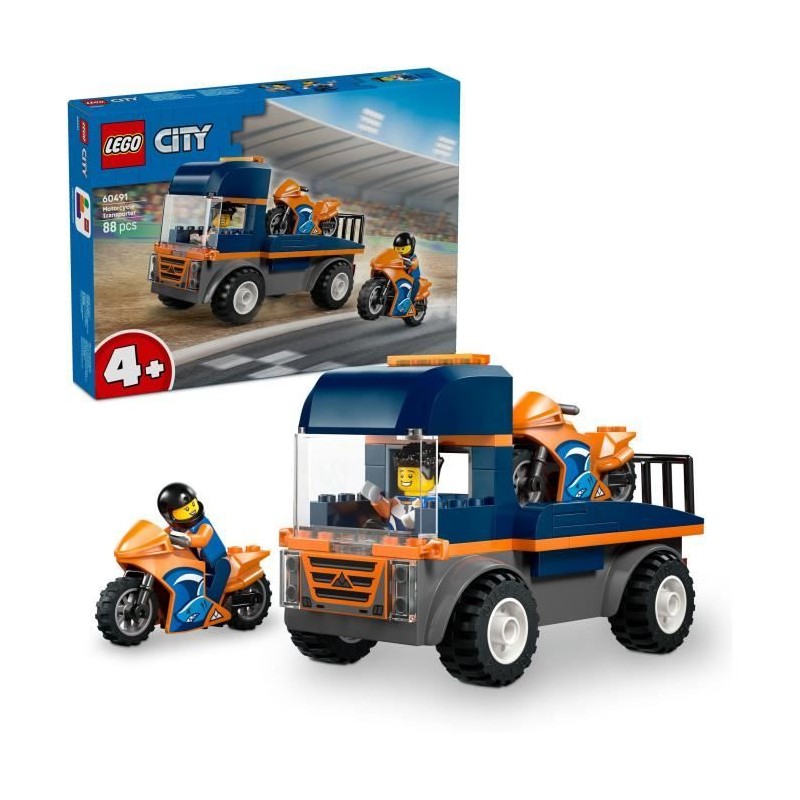 LEGO City 60491 Le Transporteur de Motos - Jouet de Construction des 4