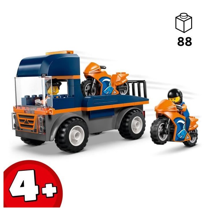 LEGO City 60491 Le Transporteur de Motos - Jouet de Construction des 4 ans - Idée Cadeau LEGO City 60491 Le Transporteur de Motos - Jouet de Construction des 4 ans - Idée Cadeau