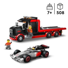 LEGO City 60493 Camion de F1 avec Voiture de Course de F1 Audi - Jouet des 7 ans - Cadeau
