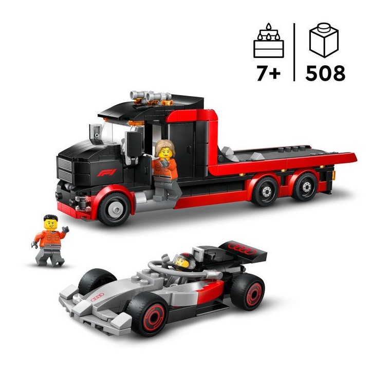 LEGO City 60493 Camion de F1 avec Voiture de Course de F1 Audi - Jouet des 7 ans - Cadeau LEGO City 60493 Camion de F1 avec Voiture de Course de F1 Audi - Jouet des 7 ans - Cadeau