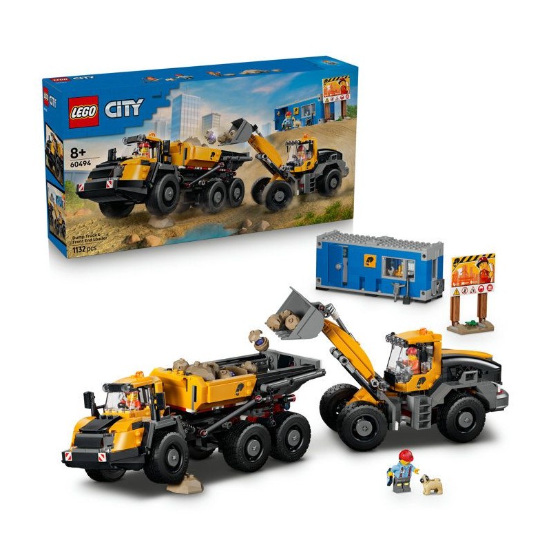 LEGO City 60494 Le Camion-Benne et la Chargeuse Frontale - Jeu pour Ga
