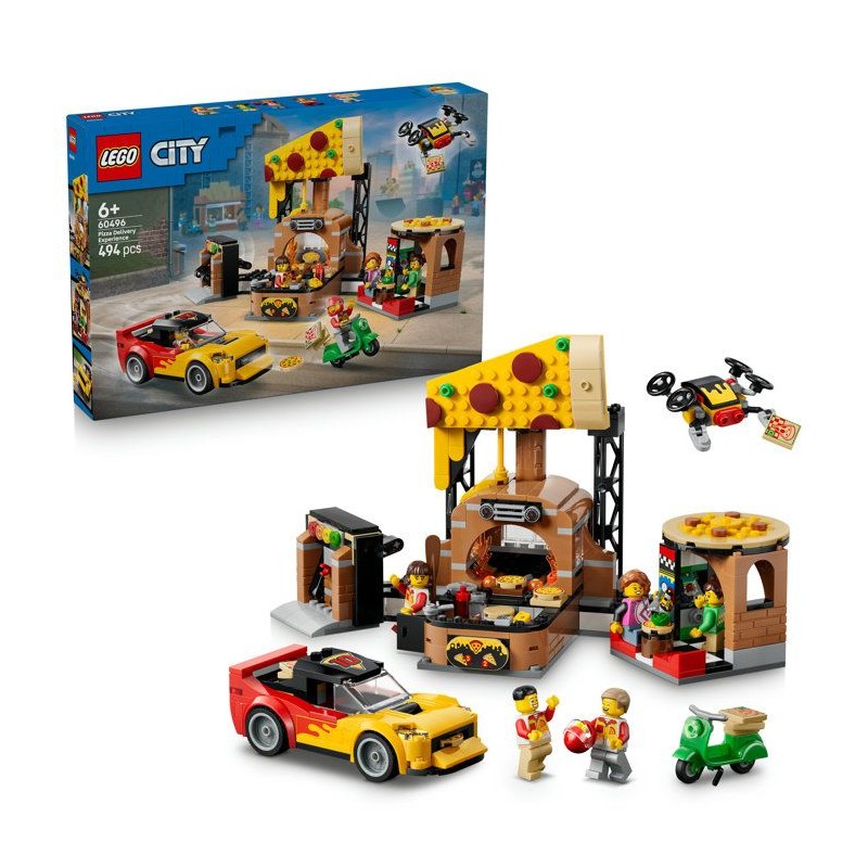LEGO City 60496 La Pizzeria et ses Véhicules de Livraison - Jeu des 6