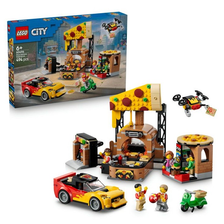 LEGO City 60496 La Pizzeria et ses Véhicules de Livraison - Jeu des 6 ans - Voiture Jouet LEGO City 60496 La Pizzeria et ses Véhicules de Livraison - Jeu des 6 ans - Voiture Jouet