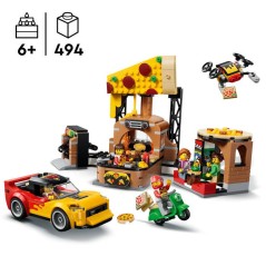 LEGO City 60496 La Pizzeria et ses Véhicules de Livraison - Jeu des 6 ans - Voiture Jouet
