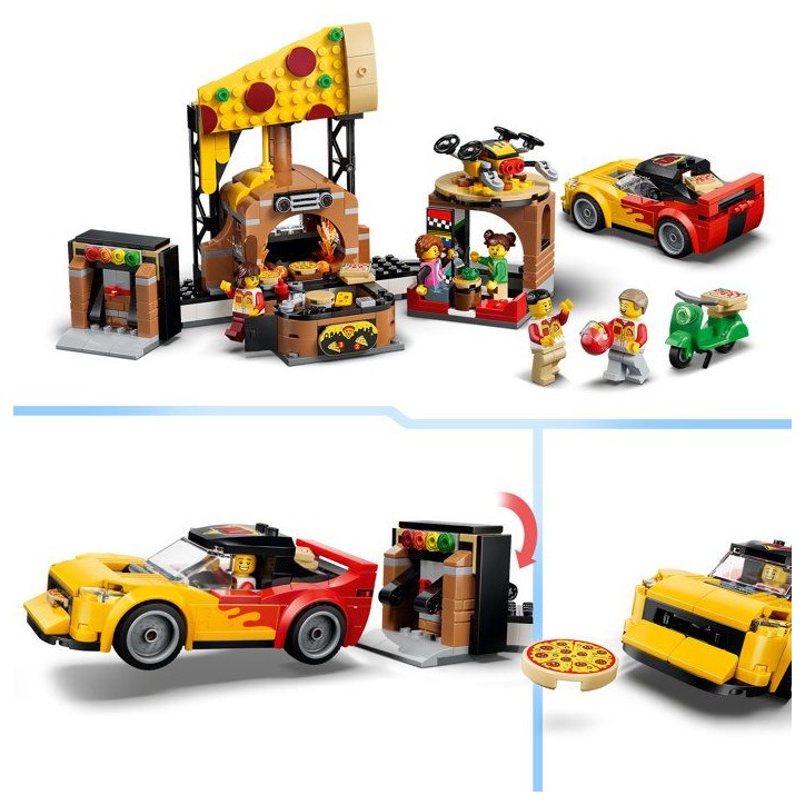 LEGO City 60496 La Pizzeria et ses Véhicules de Livraison - Jeu des 6 ans - Voiture Jouet LEGO City 60496 La Pizzeria et ses Véhicules de Livraison - Jeu des 6 ans - Voiture Jouet