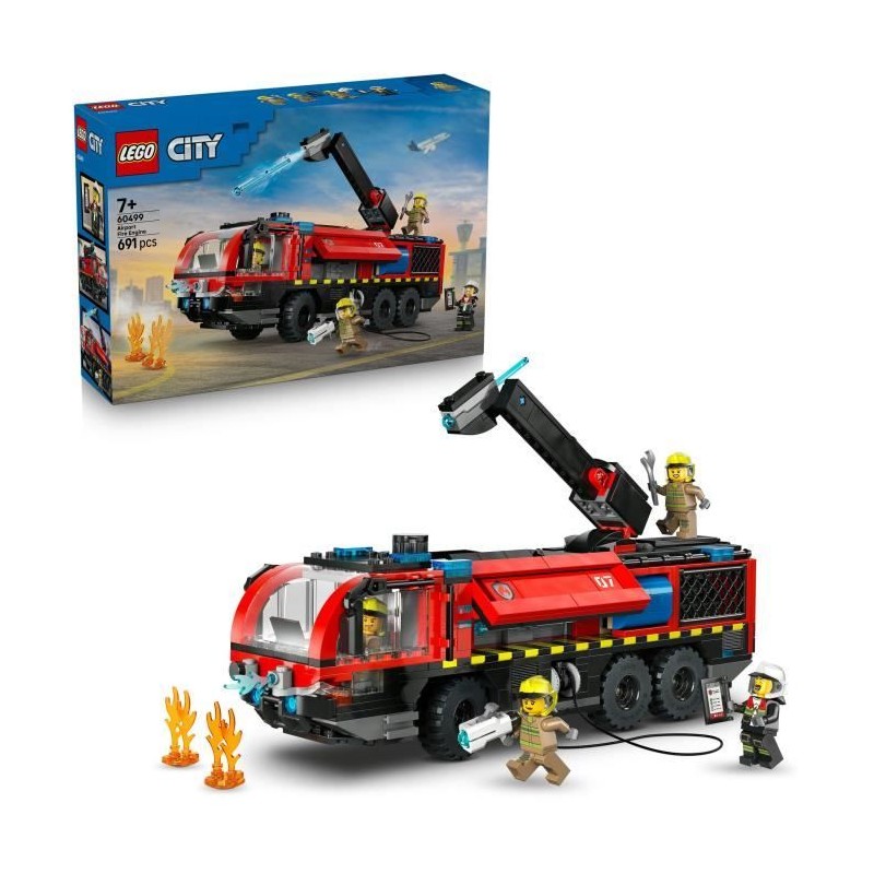 LEGO City 60499 Le Camion de Pompiers de l'Aéroport - Jouet de Constr
