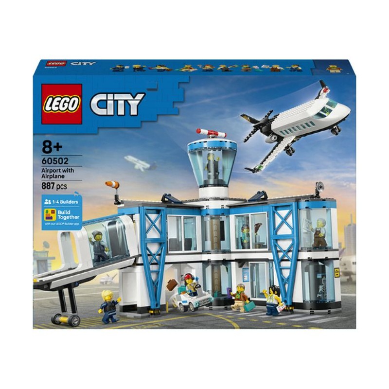 LEGO City 60502 L'Aéroport et l'Avion - Jeu de Construction pour Gar