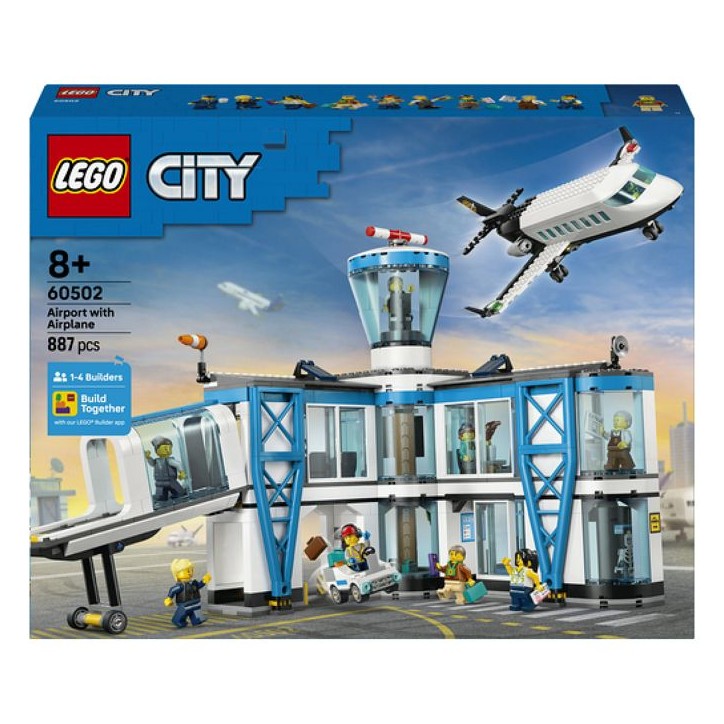 LEGO City 60502 L'Aéroport et l'Avion - Jeu de Construction pour Garçon ou Fille des 8 ans