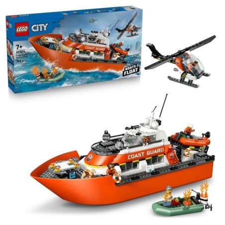 LEGO City 60504 Le Bateau de Sauvetage et l'Hélicoptere des Garde-Cô