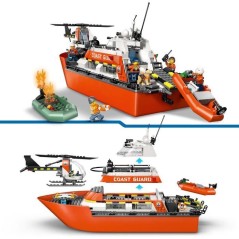LEGO City 60504 Le Bateau de Sauvetage et l'Hélicoptere des Garde-Cô