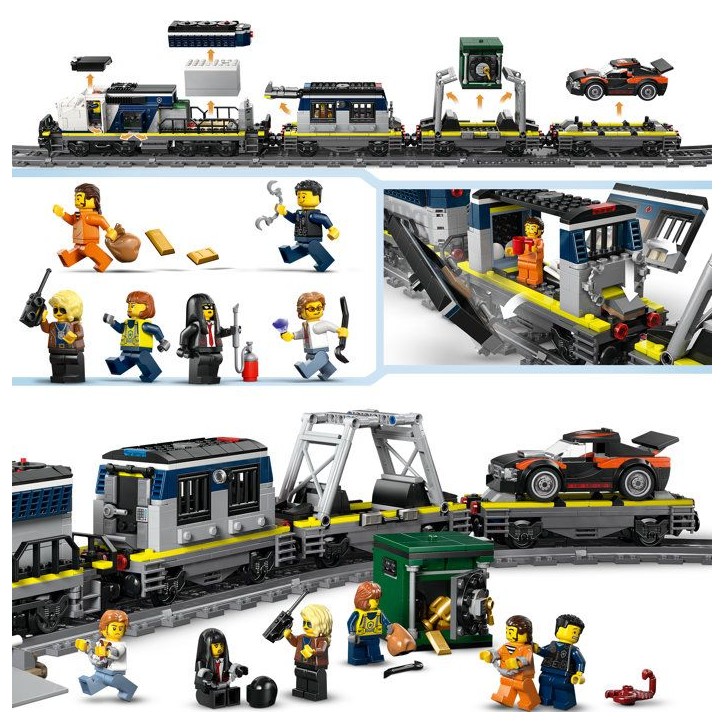 LEGO City 60508 Le Braquage du Train de Police - Jouet de Construction des 7 ans - Cadeau