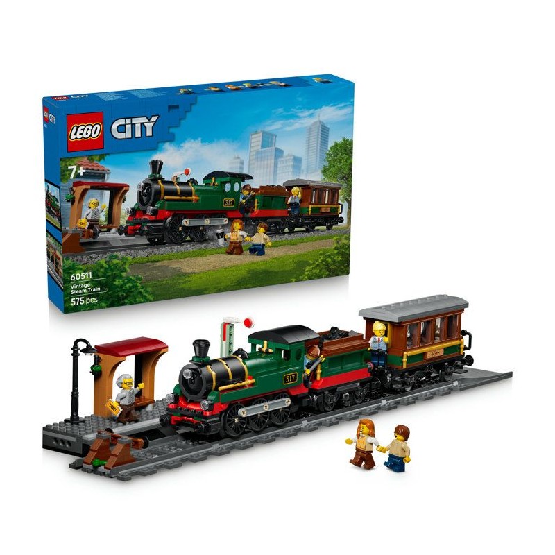 LEGO City 60511 Le Train a Vapeur Rétro - Jouet Garçon ou Fille des