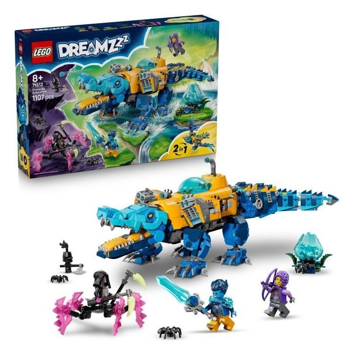 LEGO DREAMZzz 71512 Le Sous-Marin Crocodile - Jouet de Construction 2-en-1 des 8 ans