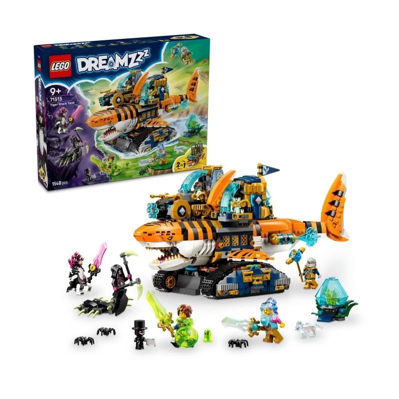 LEGO DREAMZzz 71515 Le Char Requin-Tigre - Jouet 2-en-1 pour Garçon o