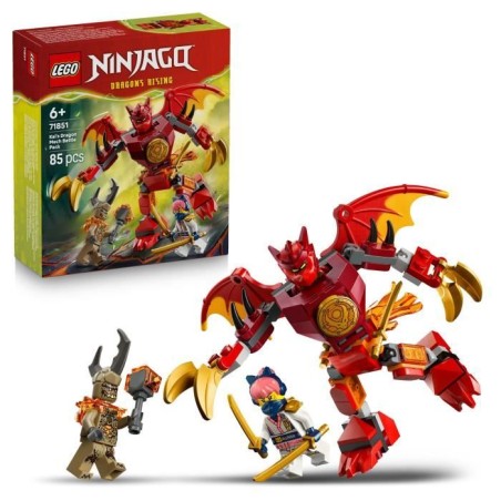 LEGO NINJAGO 71851 Pack de Combat : le Robot Dragon de Kai - Jouet de